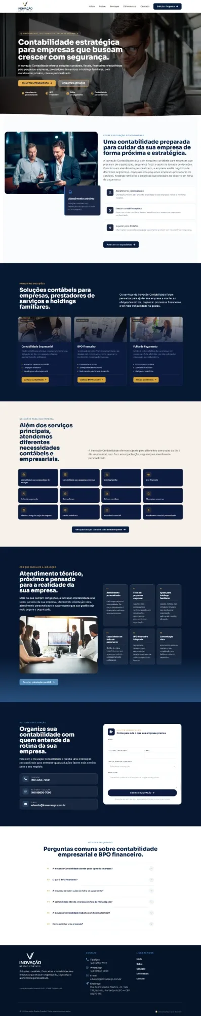 Inovação Contabilidade, site de contabilidade feito pela mirasites